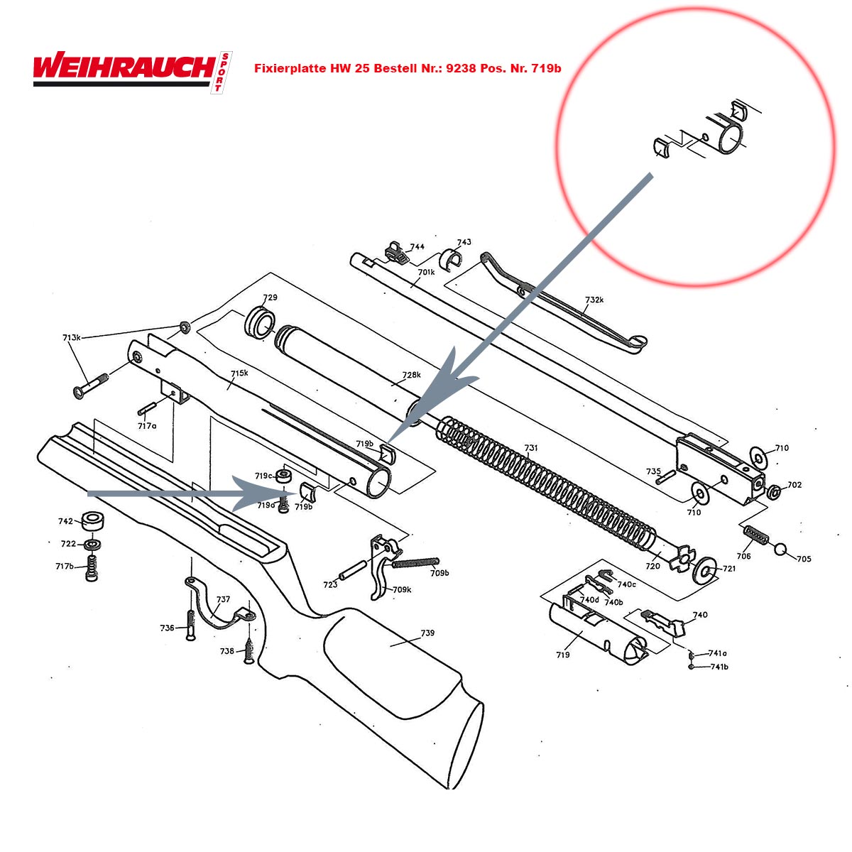 Bild von Fixierplatte Weihrauch HW 25 L Luftgewehr 