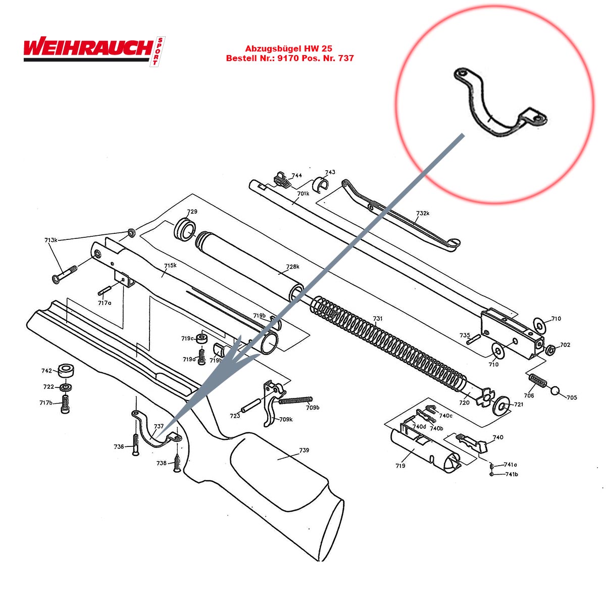 Bild von Abzugsbügel Weihrauch HW 25 L Luftgewehr Pos. 737