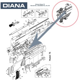 Bild von Gelenkbolzen Diana 75 & 56th Luftgewehr Ersatzteil für den Spannhebel