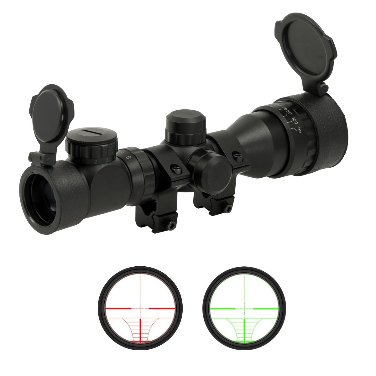 Zielfernrohr 3-9x50 beleuchtet für Luftgewehre mit 11 mm Prismenschiene 