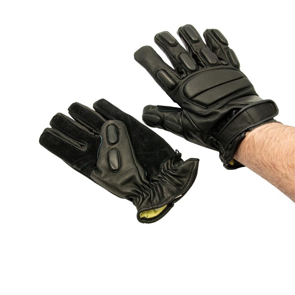 Bild von Security Handschuhe Protect aus schwarzem Leder - Lederhandschuhe schnitthemmend