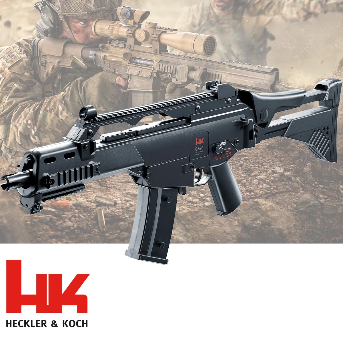 Bild von Heckler & Koch G36 C IDZ Softair Gewehr schwarz 6 mm BB Airsoft 