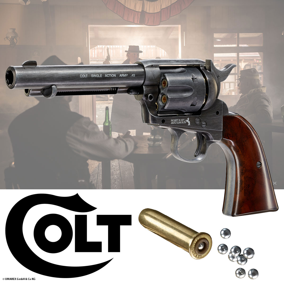 Colt SAA 45 CO2 Revolver Single Action Army 45 Peacemaker für 4,5 mm Stahlrundkugeln