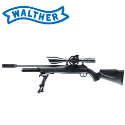 Walther Dominator 1250 Pressluftgewehr 4,5 mm Diabolo mit Zielfernrohr, Zweibein und Schalldämpfer