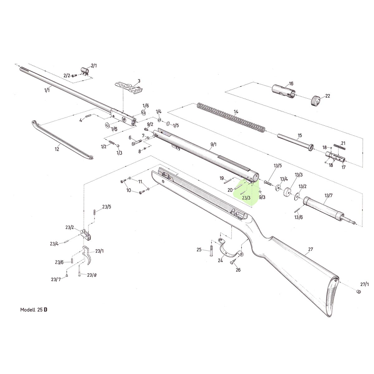 Bild von Nietstift für den Abzug Diana 25DS-25D-27-27S