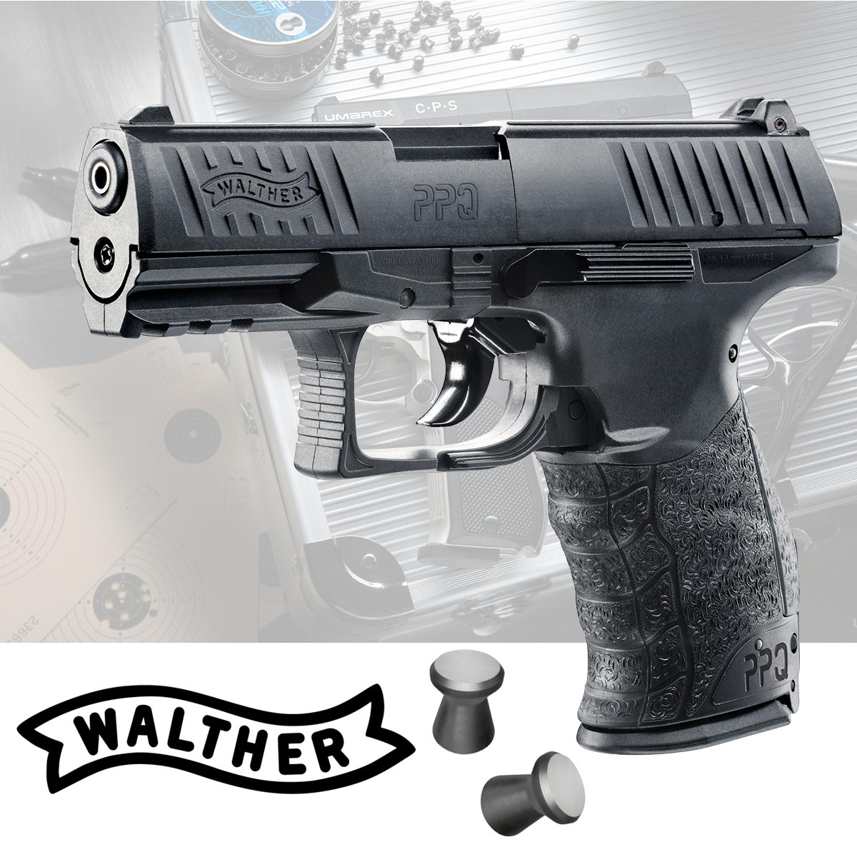 Walther PPQ CO2 Pistole 4,5 mm Diabolo - eine hochwertige Luftpistole mit CO2-Antrieb