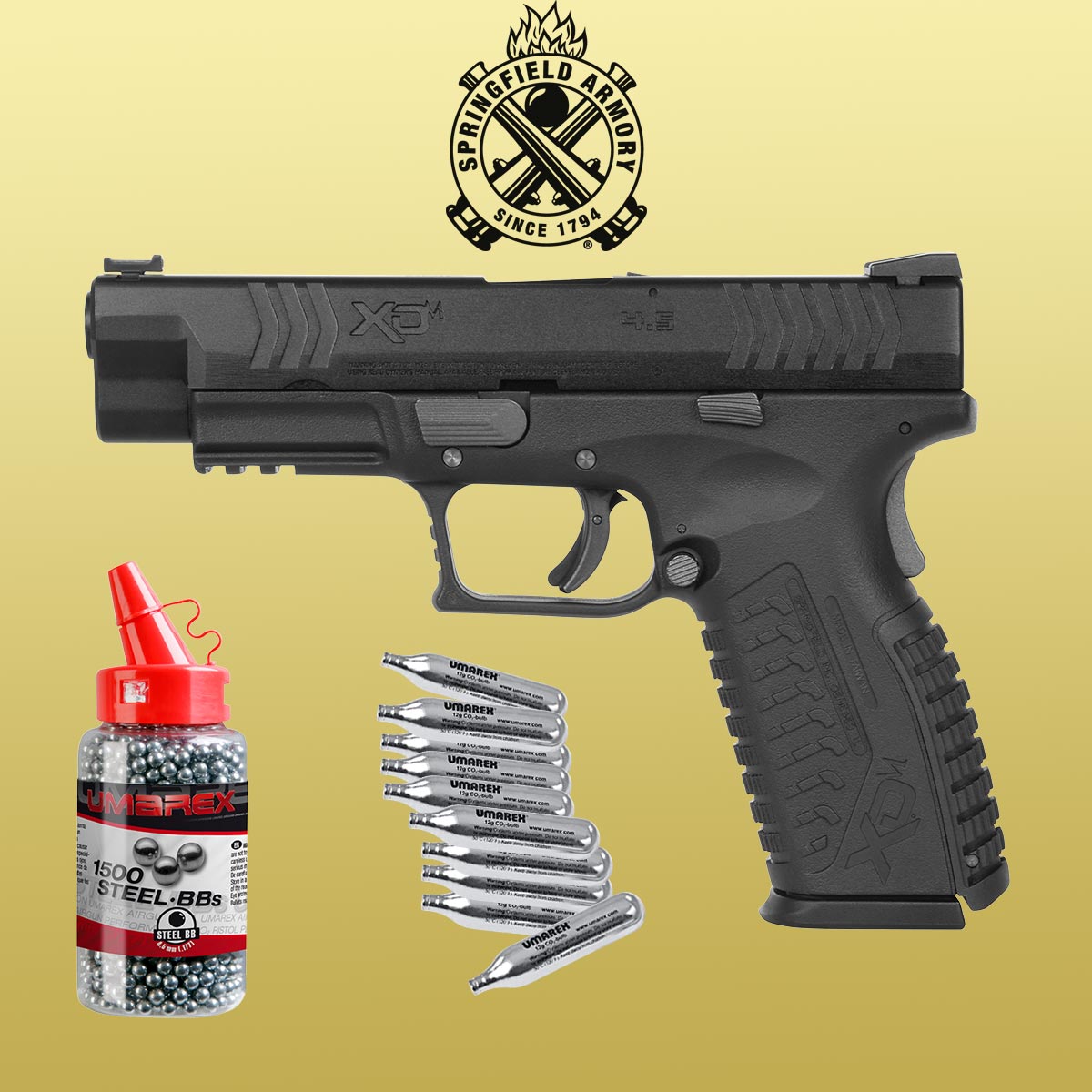 Springfield XDM CO2 Pistole 4,5 mm Stahlrundkugeln Sonderangebot