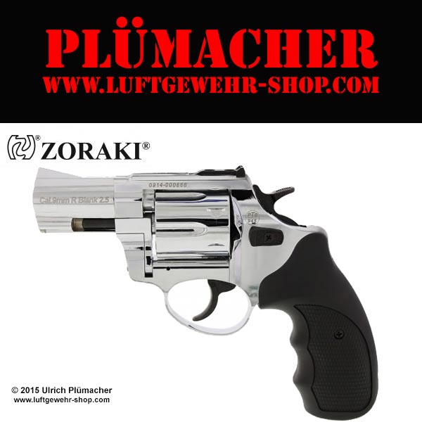 Schreckschussrevolver Zoraki R1 verchromt mit Stahltrommel im Kaliber 9 mm R