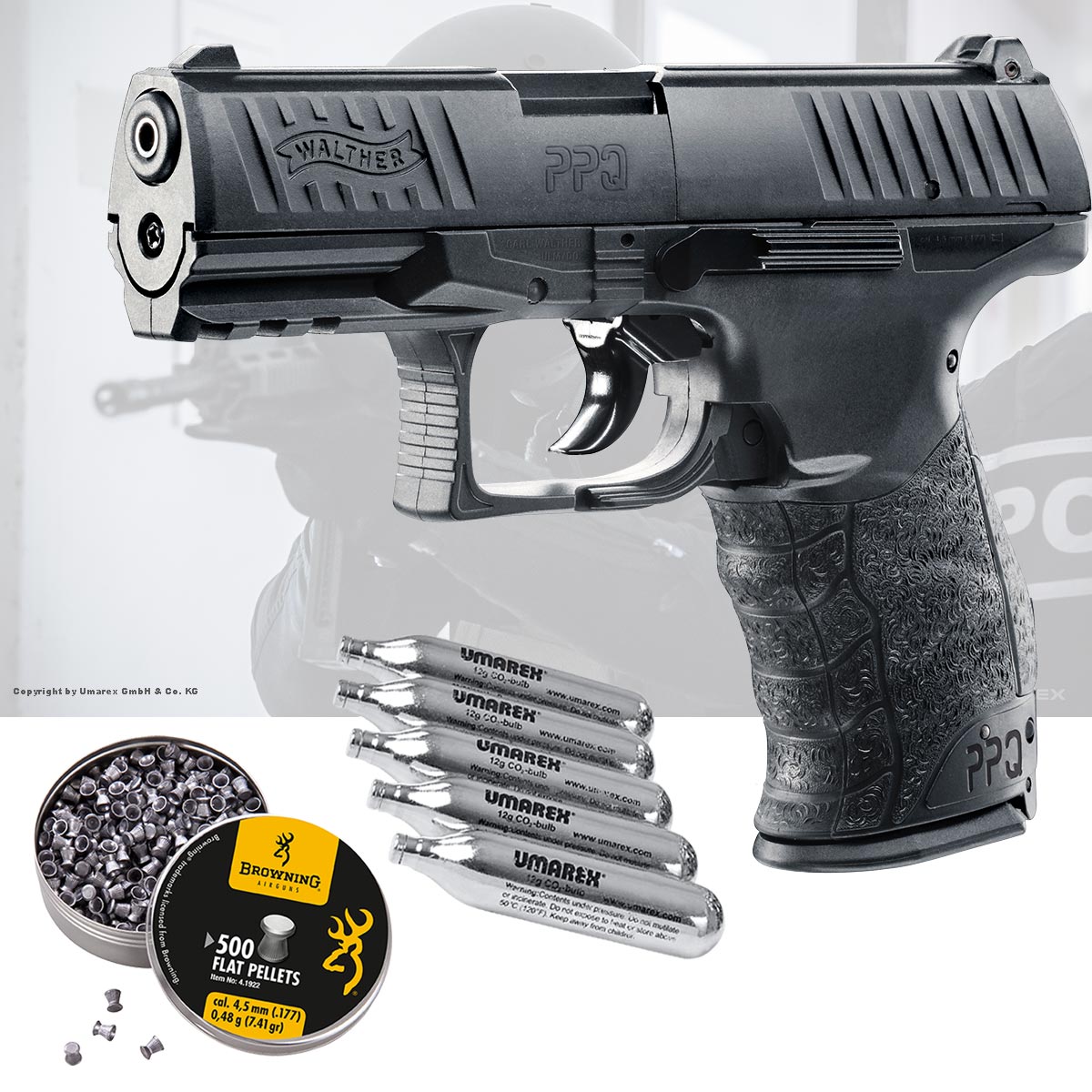 Walther PPQ Co2 Pistolen Set Sonderangebot