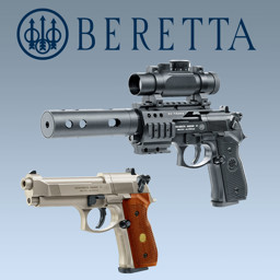 Beretta M92 FS CO2 Pistolen 4,5 mm Diabolo mit einem 8 Schuss Trommelmagazin