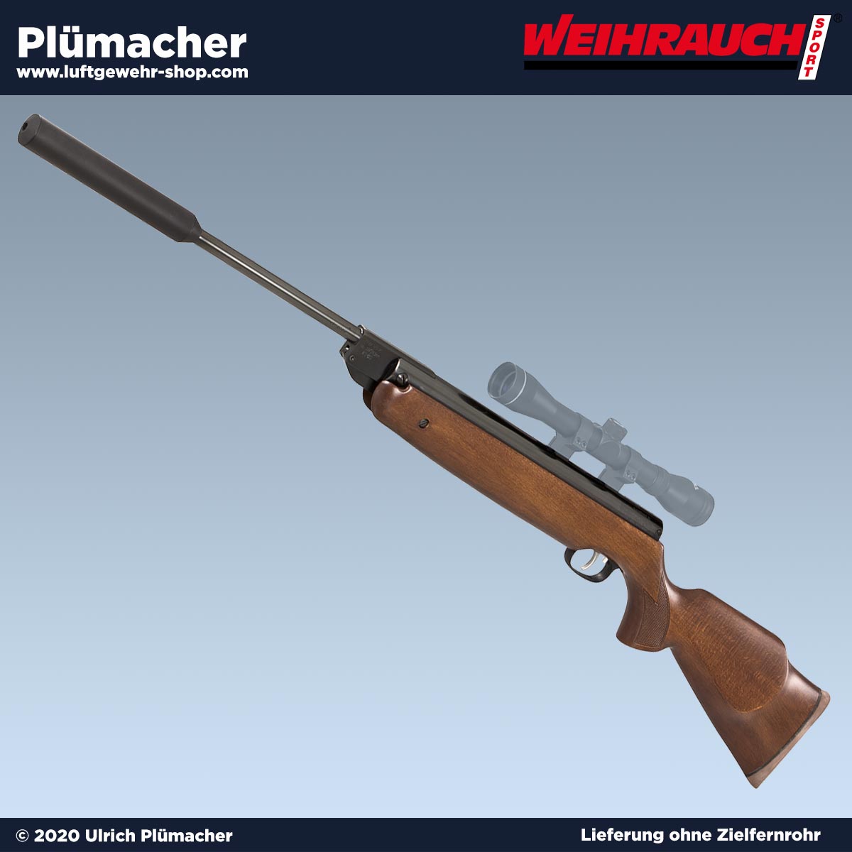 Weihrauch HW 80 SD Luftgewehr mit Schalldämpfer. Das Präzisions Luftdruckgewehr HW80 SD bieten wir in verschiedenen Kalibern an.