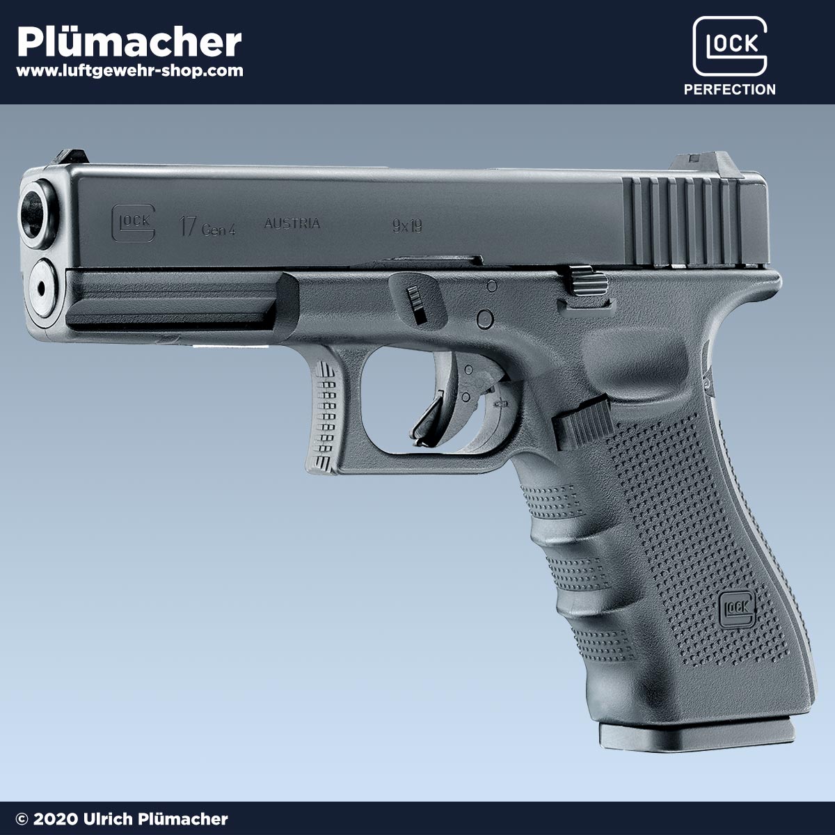 Glock 17 Gen4 CO2 Pistole Kaliber 4,5 mm BB mit einem 19 Schuss Magazin