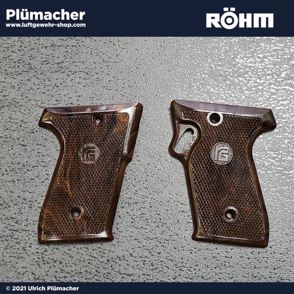 Griffschalen Röhm RG 300 - braune Kunststoffgriffschalen für Ihre Schreckschusspistole RG 300