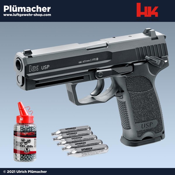 Heckler & Koch USP CO2 Pistole im Kaliber 4,5 mm BB mit einem 18 Schuss Magazin
