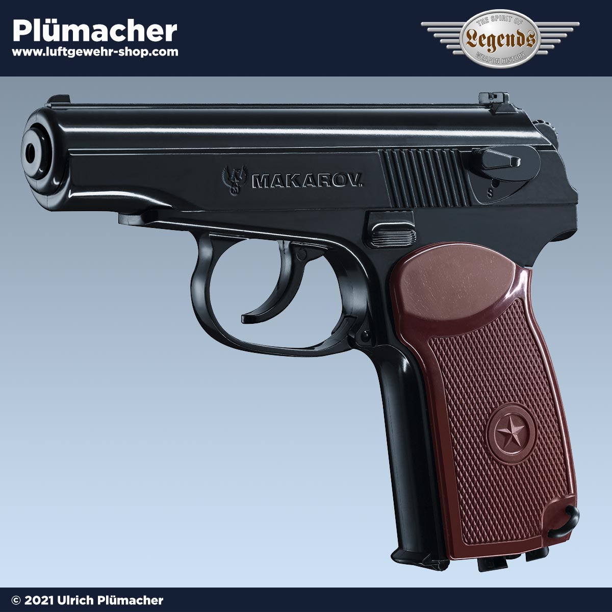 Makarov CO2-Pistole im Kaliber 4,5 mm (.177) BB mit 15-Schuss-Magazin für Stahlrundkugeln und 12-g-CO₂-Kapsel