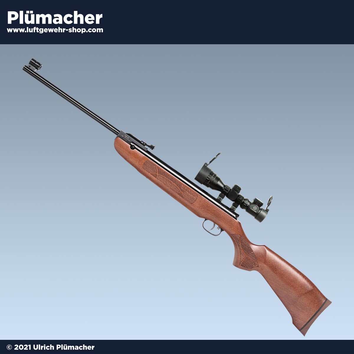 Weihrauch HW 50 S Luftgewehr mit Zielfernrohr 2-6x32 im Kaliber 4,5 mm mit Rekord Matchabzug, Holzschaft und präzisem Federdrucksystem