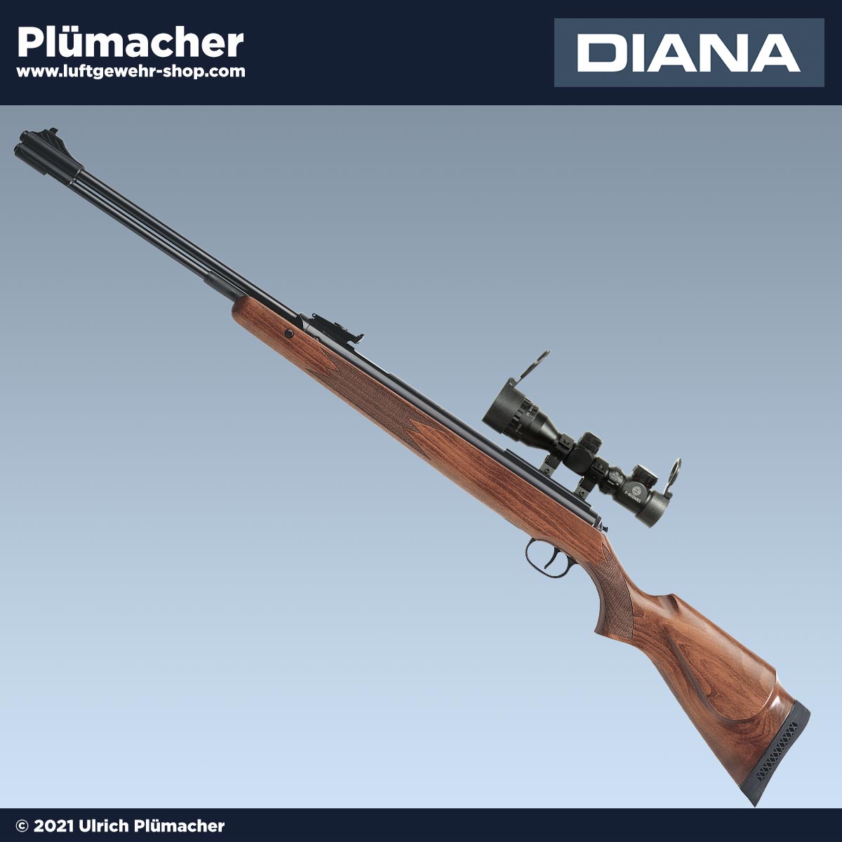 Diana 460 Magnum Luftgewehr mit Zielfernrohr 2-6x32. Ein Luftdruckgewehr mit Unterspannhebel