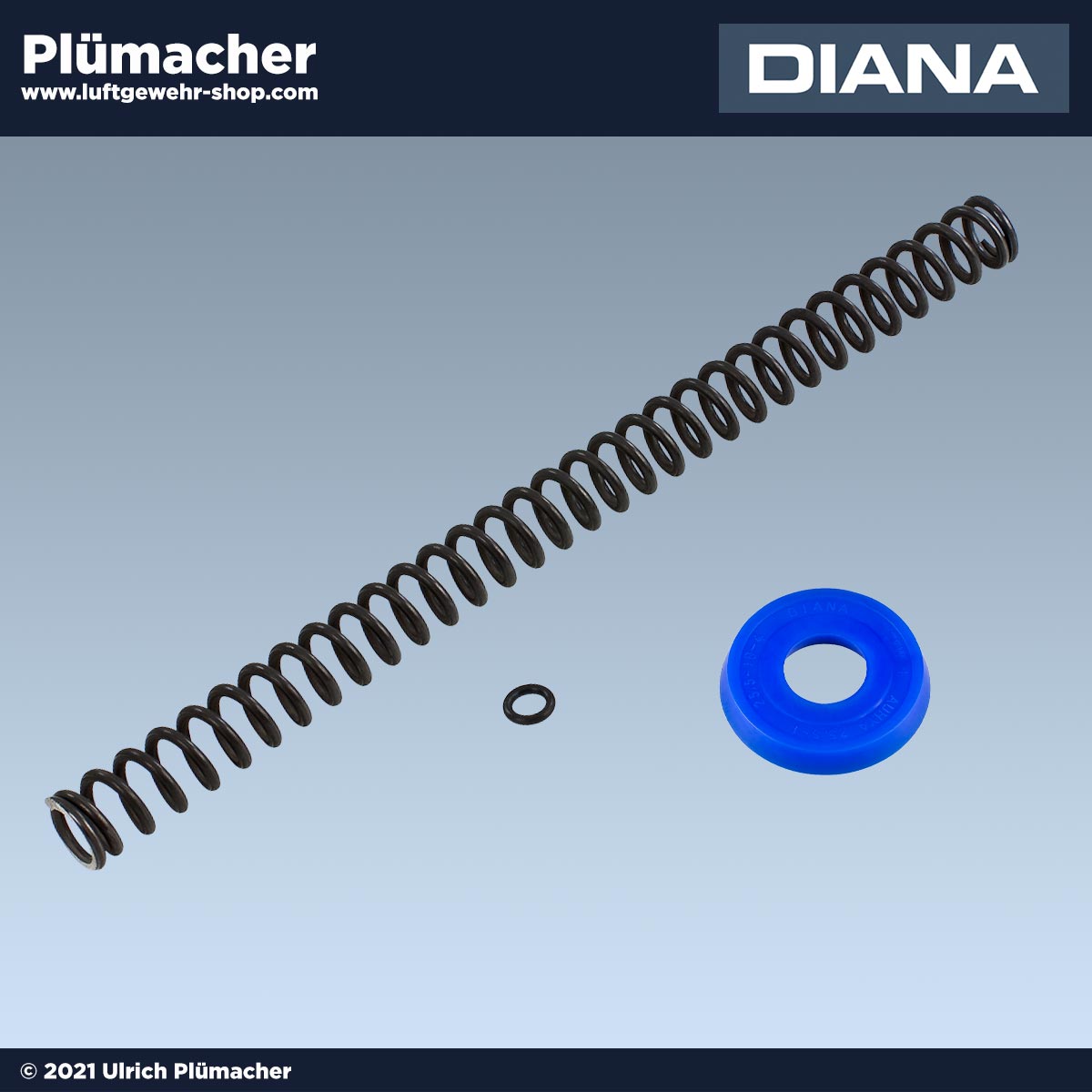 Luftgewehr Diana 34 Reparatursatz Export - bestehend aus Kolbenfeder, Laufdichtung und Kolbendichtung