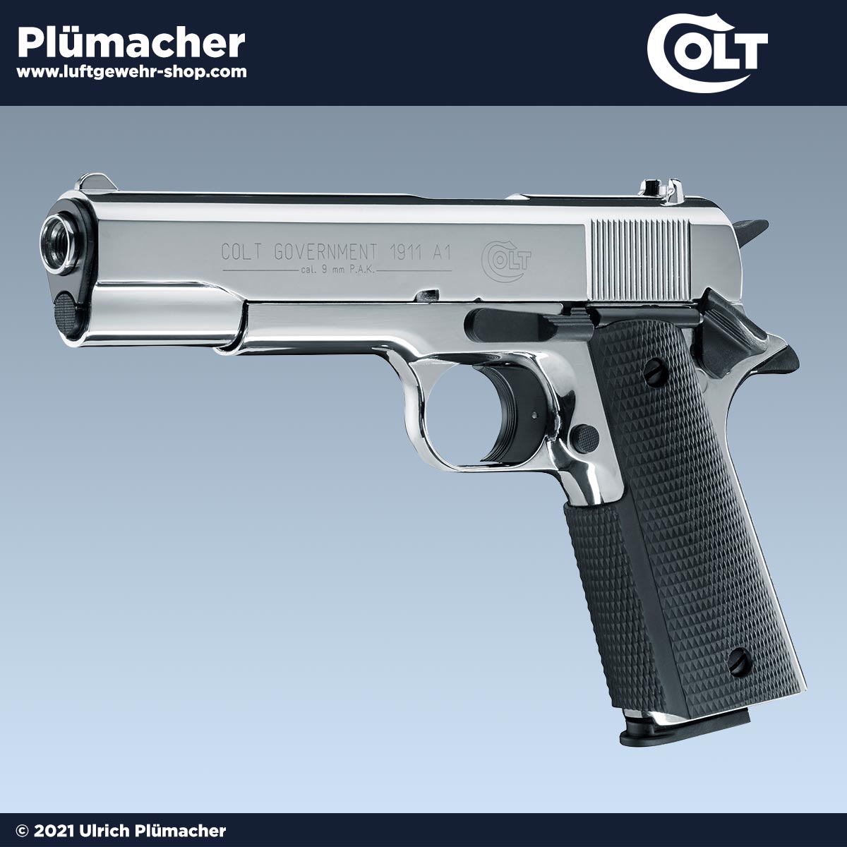 Colt Government 1911 A1 Schreckschusspistole Polished Chrome