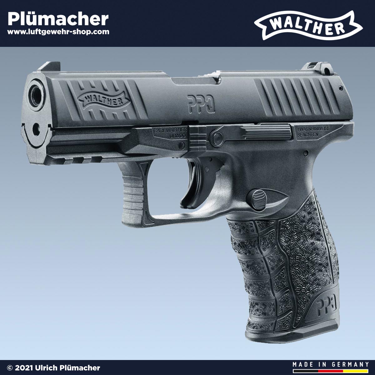 Walther PPQ M2 9 mm PAK Schreckschusspistole mit einem 15 Schuss Magazin