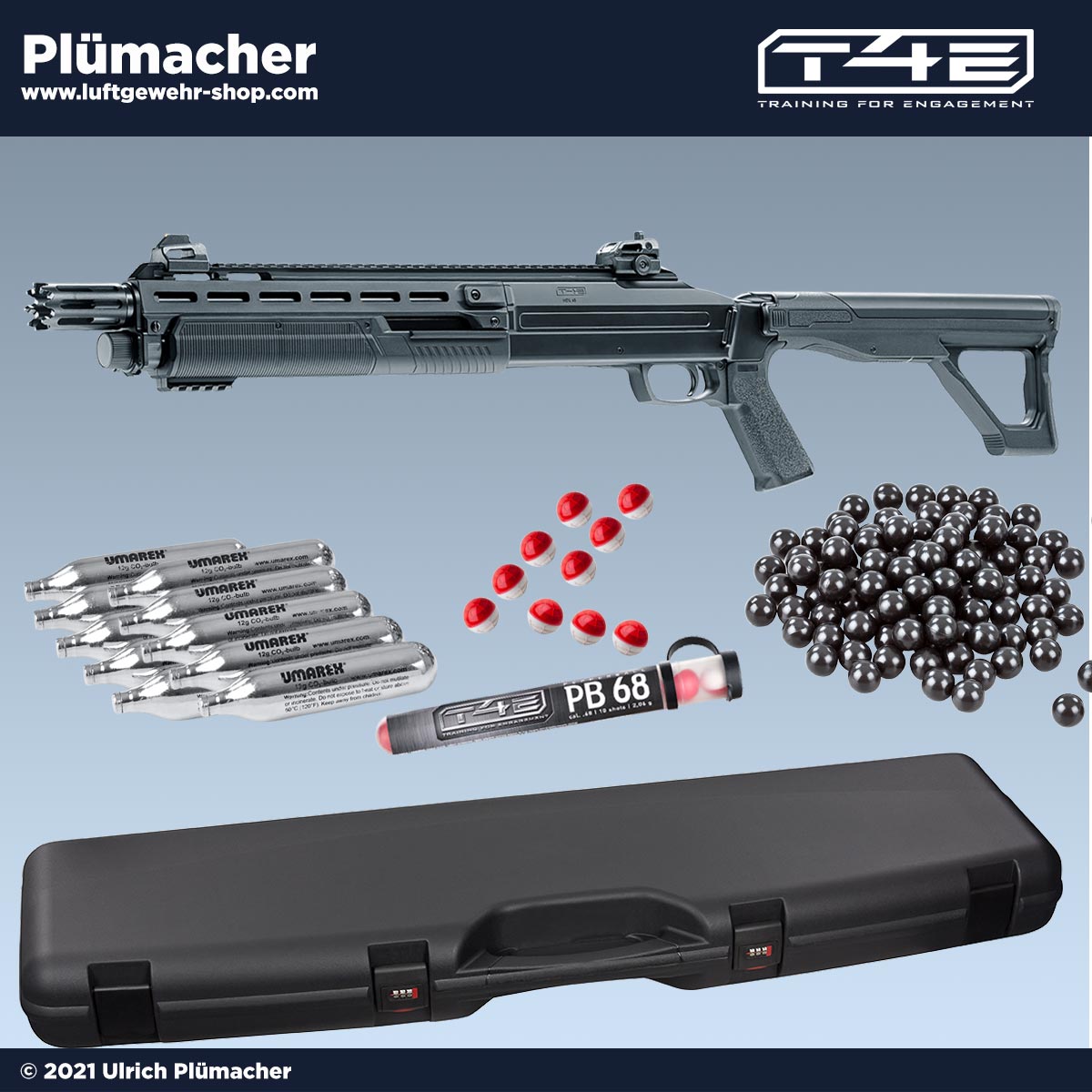 T4E HDX 68 CO2-RAM Shotgun Kal. 68 Sonderangebot mit Koffer und Munition