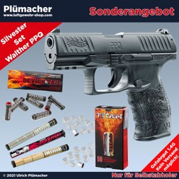 Walther PPQ Schreckschuss Silvester Set mit Feuerwerk und Platzpatronen zum Sonderpreis