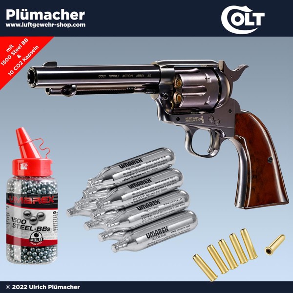 Colt SAA 45 blue finish CO2 Revolver Single Action Army 45 Peacemaker für 4,5 mm Stahlrundkugeln