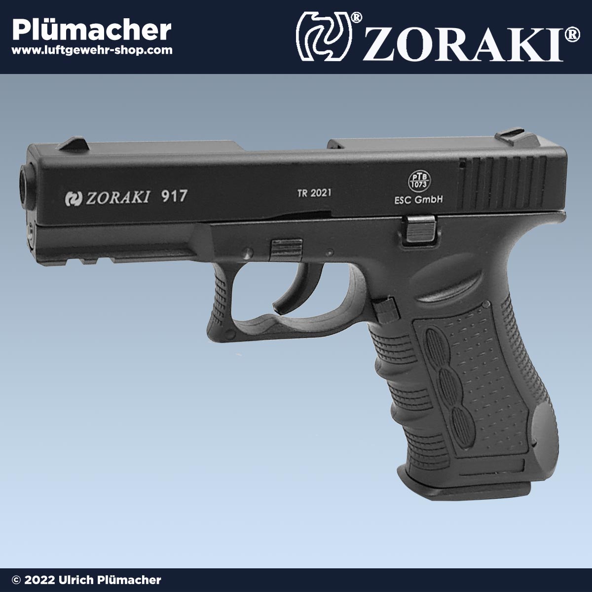 Mod. Glock 17 von Zoraki, Schreckschuss, Gas-Signal Pistole 9mm P.A.K.