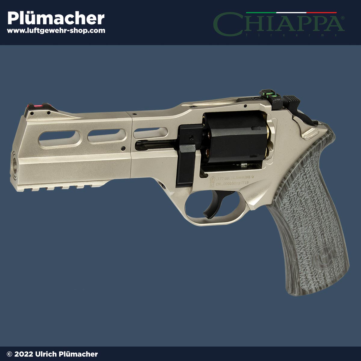 Chiappa Rhino 50DS black/white limited edition CO2 Revolver 4,5 mm BB - hochwertige Luftdruck Revolver mit CO2 Antrieb