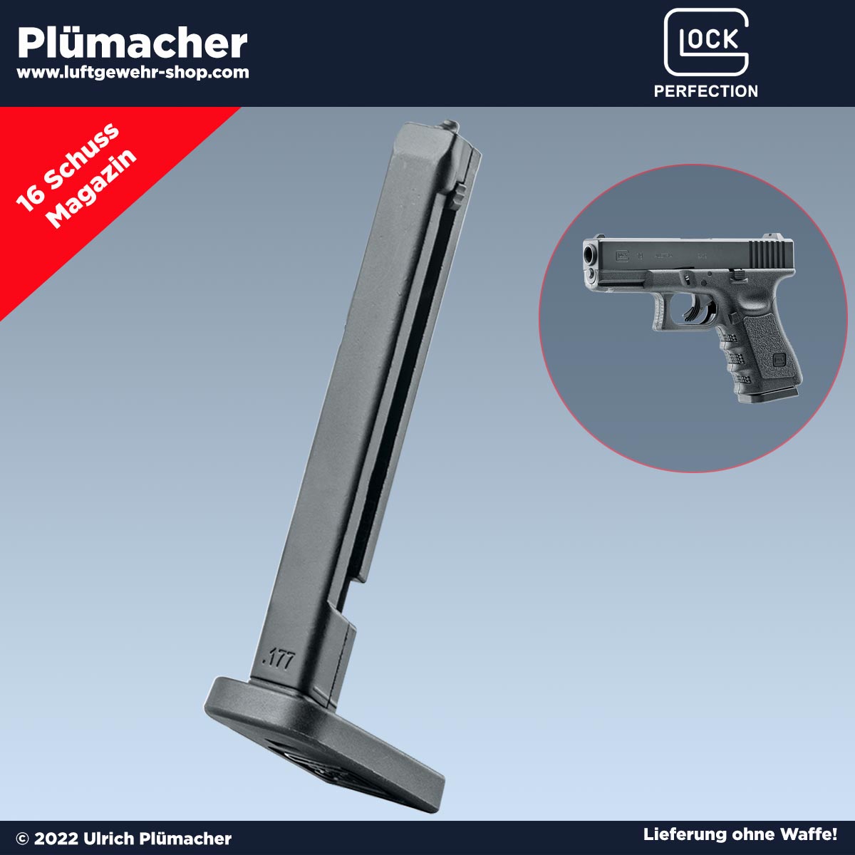 Magazin Glock 19 CO2 Pistole - Ersatzmagazin für die Umarex Glock 19