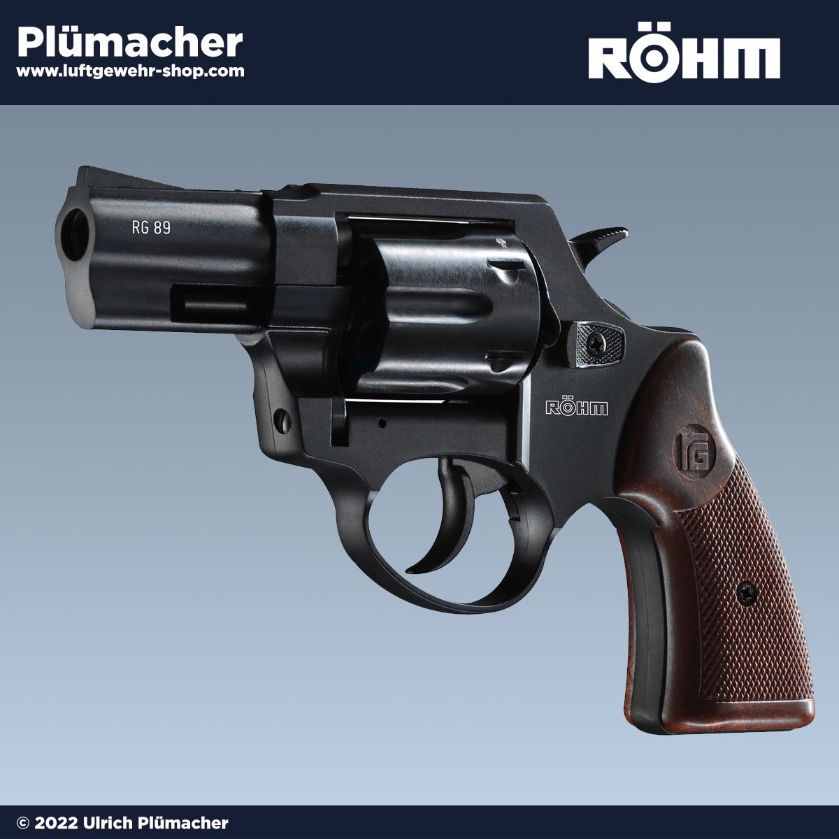 Röhm RG 89 Schreckschuss Revolver Kaliber 9 mm R mit einer 6 Schuss Trommel