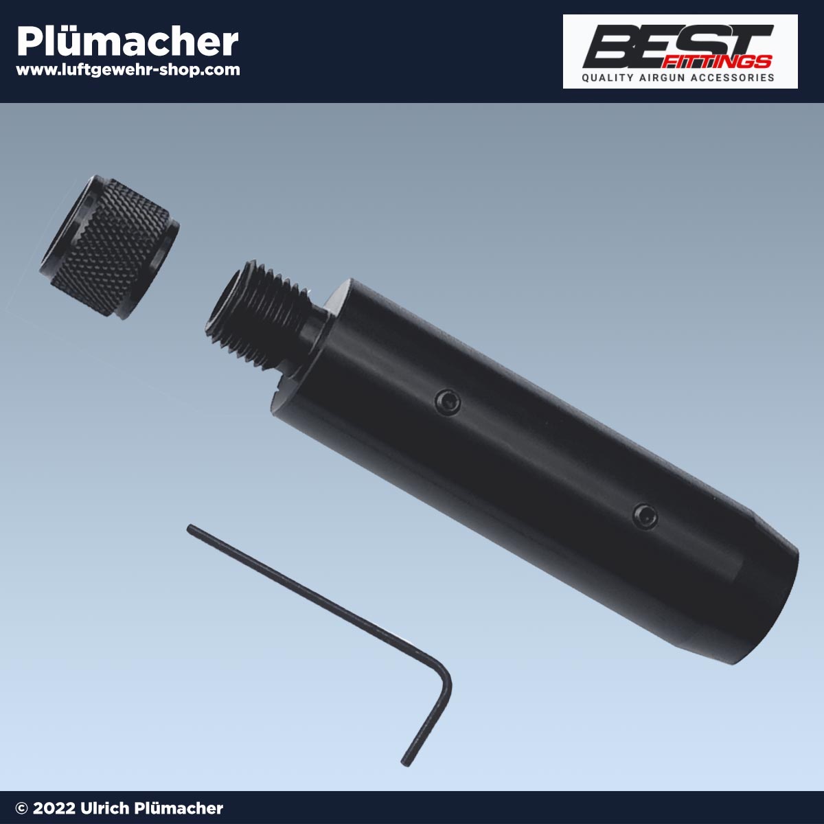 Luftgewehr Schalldämpfer Adapter für 18 mm Lauf - Best Fittings Schalldämpferadapter für Luftgewehre