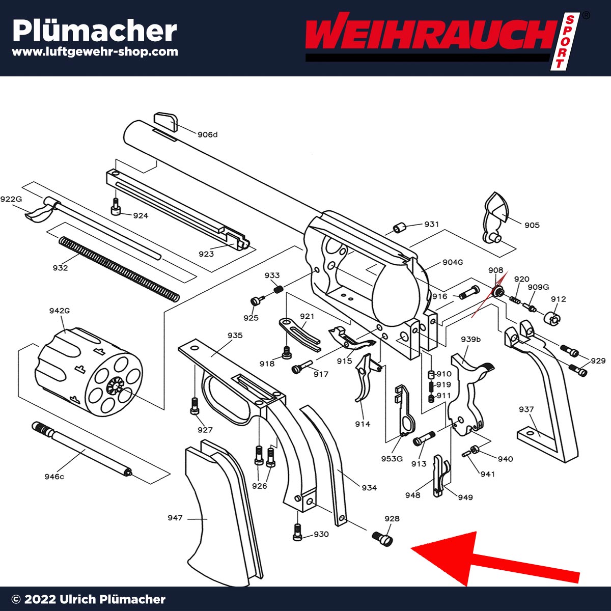 Untere Bügelschraube Weihrauch WSA Westernrevolver