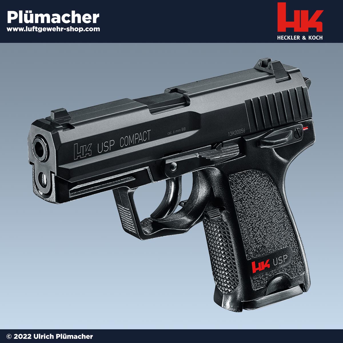 Heckler & Koch USP Compact Softair Pistole 6 mm mit einem 12 Schuss Magazin