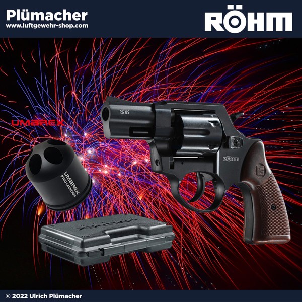 Röhm RG 89 Schreckschussrevolver mit Multi Shooter als Silvester Set