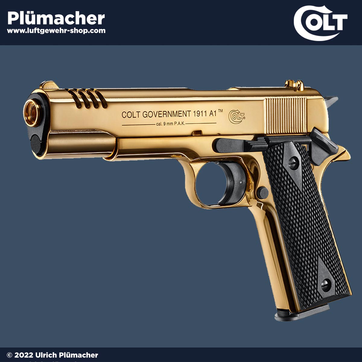 Colt Government 1911 A1 Gold Rush Edition - Schreckschusspistole im Kaliber 9 mm