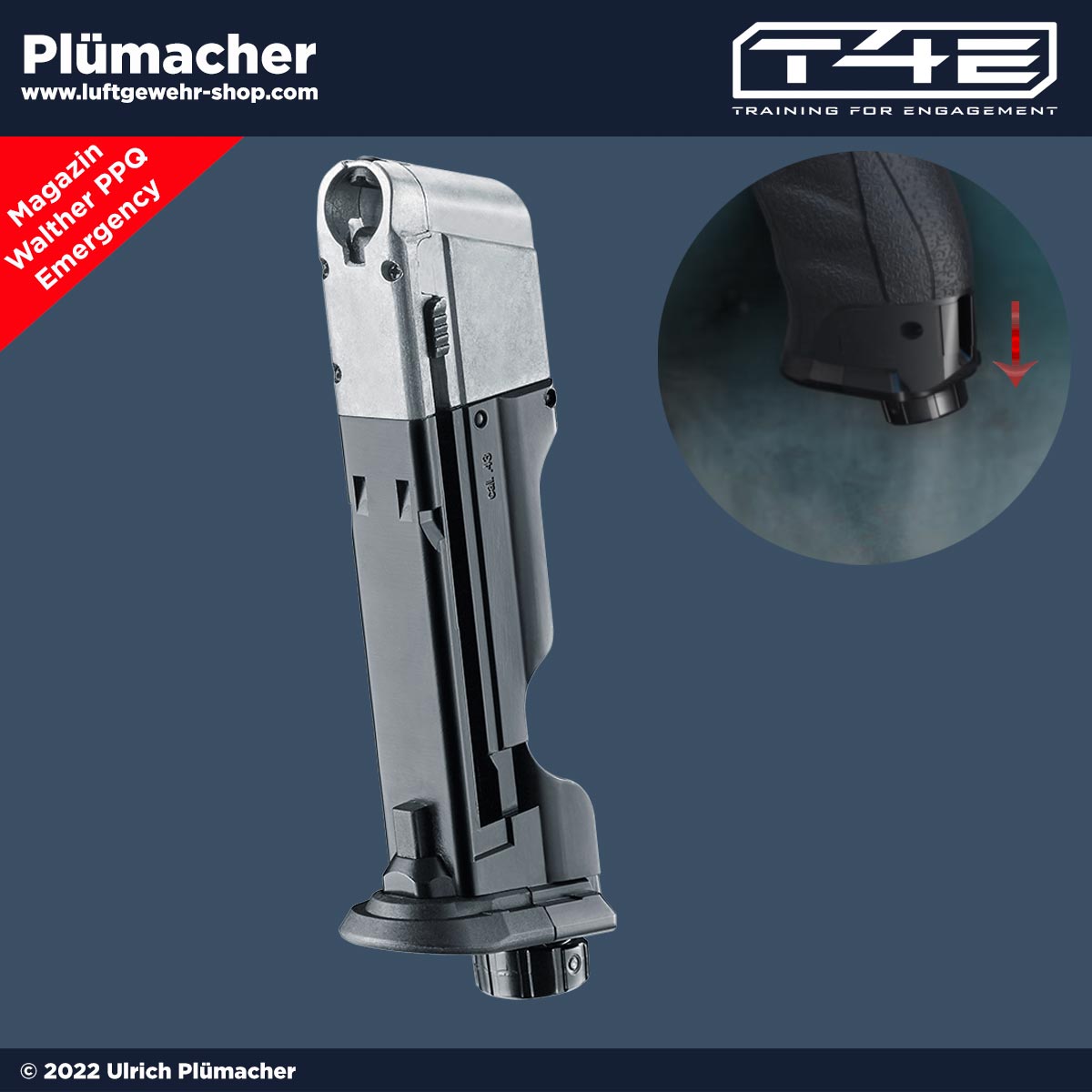 T4E Walther PPQ Emergency Magazin Kal. 43 RAM