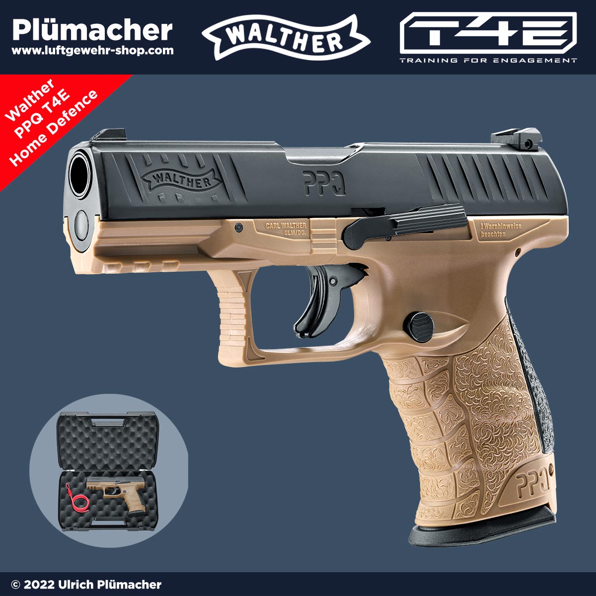 Walther PPQ T4E RAL 8000 - zeitgemäße Home Defence Waffen im starken Kaliber .43