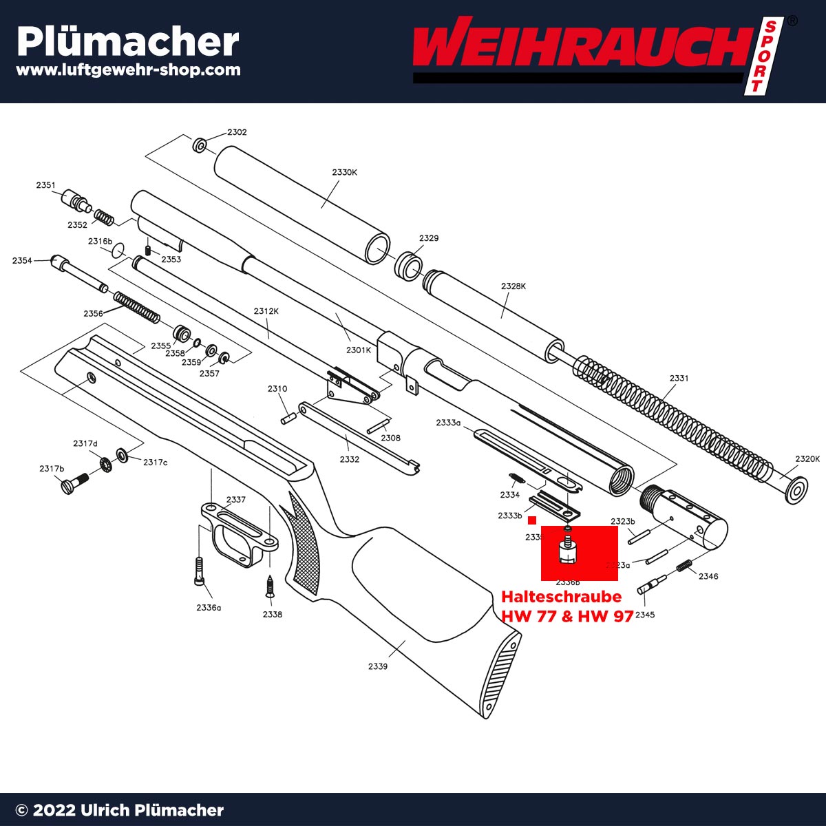 Halteschaube HW 77 und HW 97 - sorgt für die Verbindung von Schaft und Zylinder