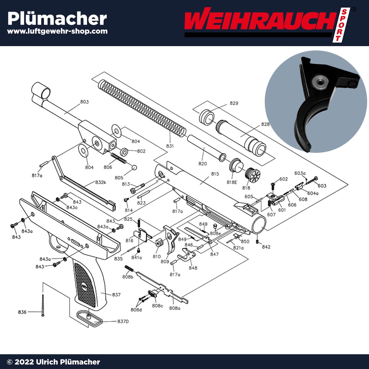 Abzug Weihrauch HW 70 Luftpistole