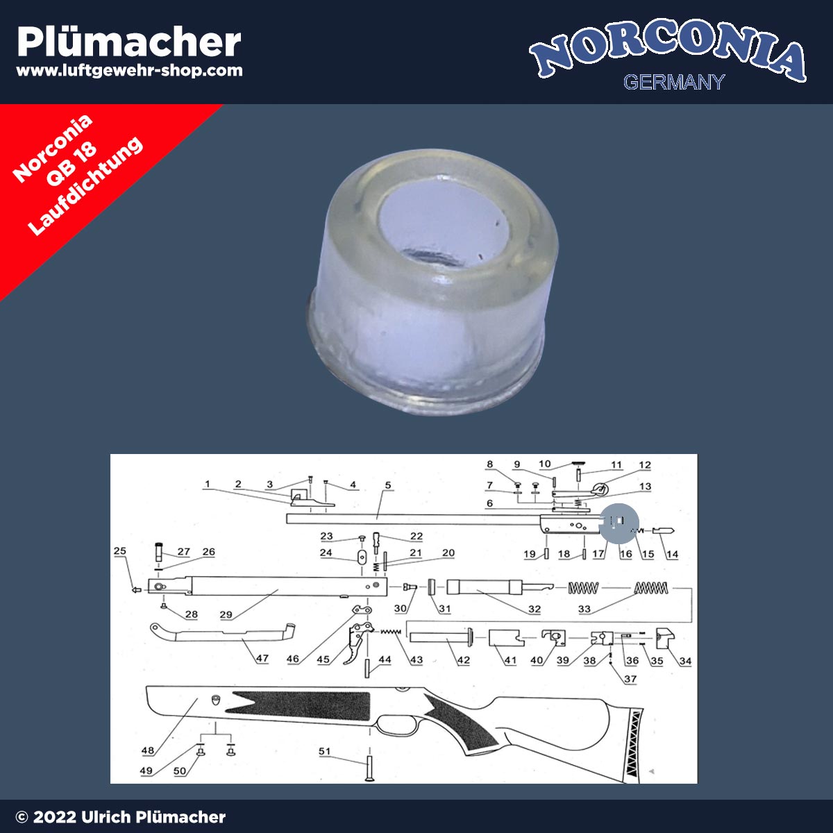 Laufdichtung Norconia QB18 Luftgewehr