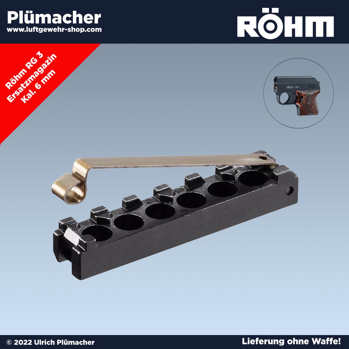 Röhm RG 3 Magazin - Ersatzmagazin bzw. Reservemagazin für die ROEHM RG 3 Schreckschuss