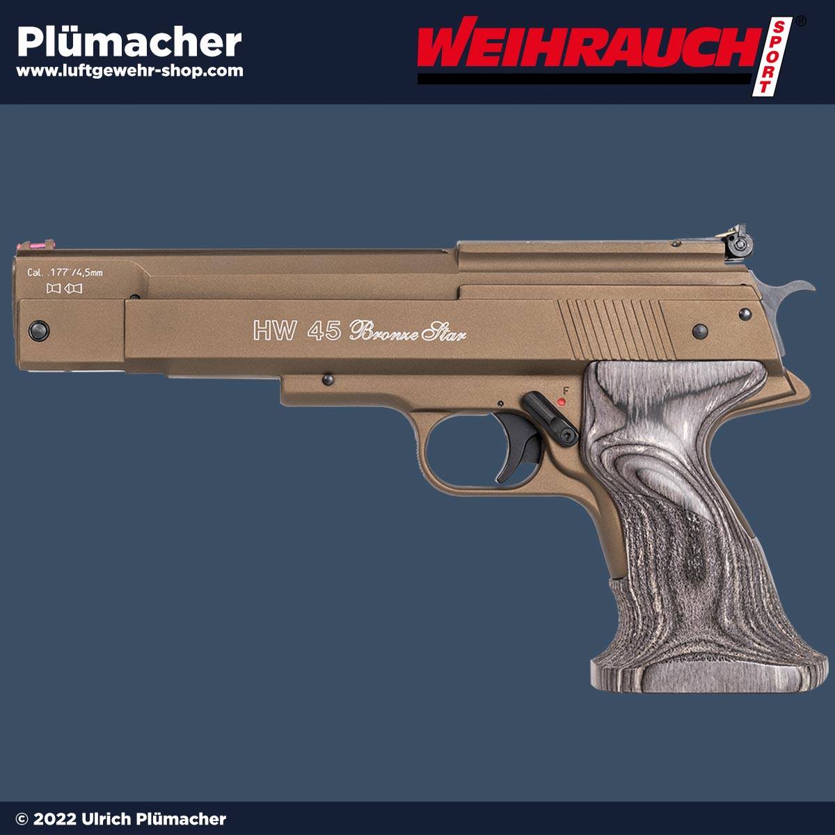 Weihrauch HW 45 Bronze Star - die exklusive Luftpistole mit Extra Power