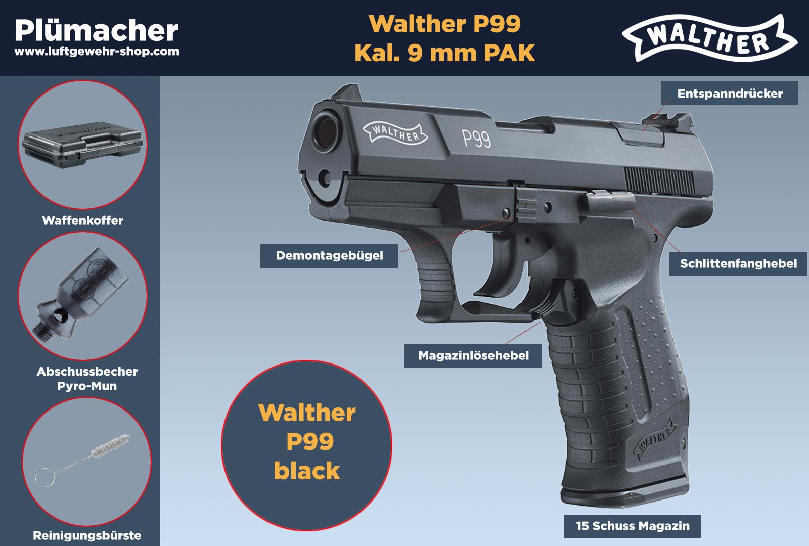 Walther Gaspistolen & Schreckschusswaffen kaufen - hier die