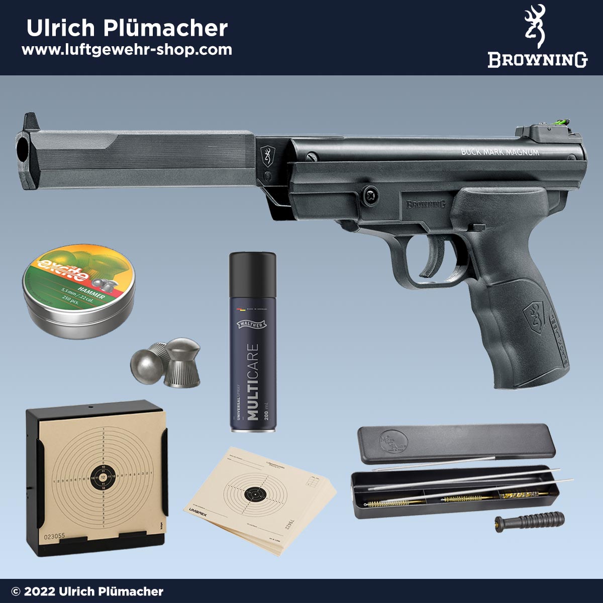 Luftpistolen Set Browning Buck Mark Magnum 5,5 mm