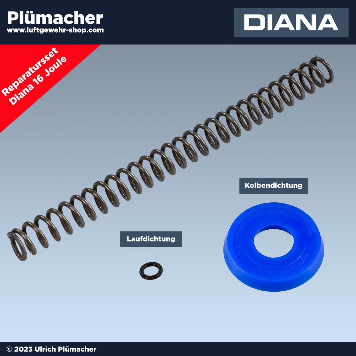 Reparatursatz Diana 26-28 Luftgewehr bestehend aus Exportfeder, Laufdichtung und Kolbendichtung