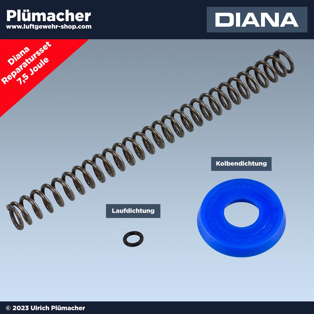 Reparatursatz Diana 26-28 Luftgewehr bestehend aus Exportfeder, Laufdichtung und Kolbendichtung