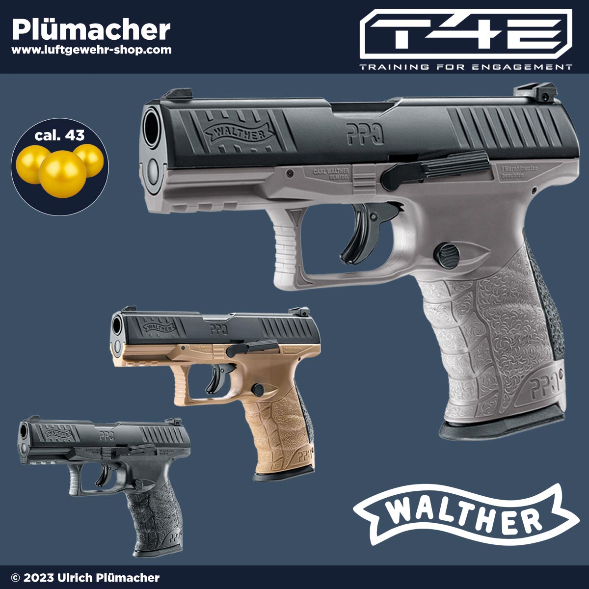Walther T4E Pistolen cal. 43 - die Home Defence T4E-Pistolen von Walther
