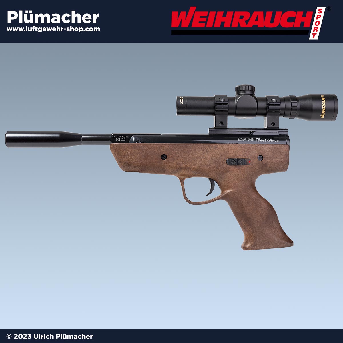 Weihrauch HW 70 Black Arrow Luftpistole mit Zielfernrohr