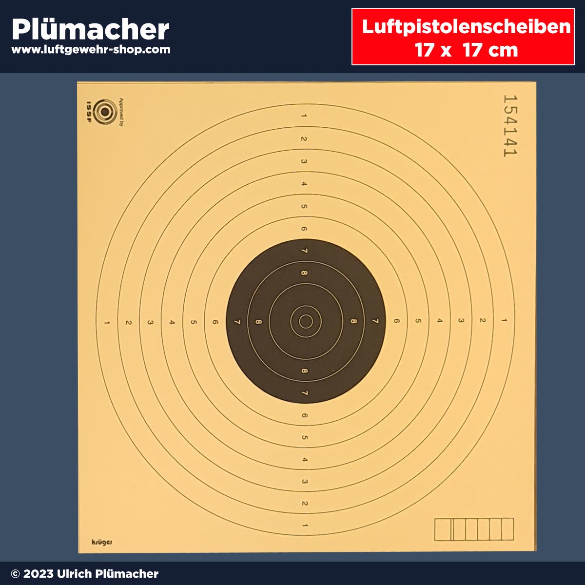 Luftpistolen Zielscheiben 17x17 cm - Schießscheiben für die Luftpistole